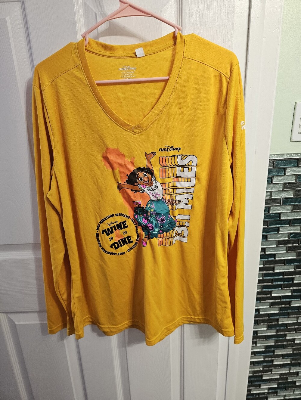 runDisney Encanto Yellow Graphic Long Sleeve V-Neck
